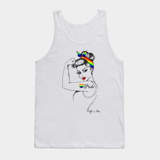 Pride LGBTQ Girl Power Pin Up by Anne Cha Love wins Tank Top